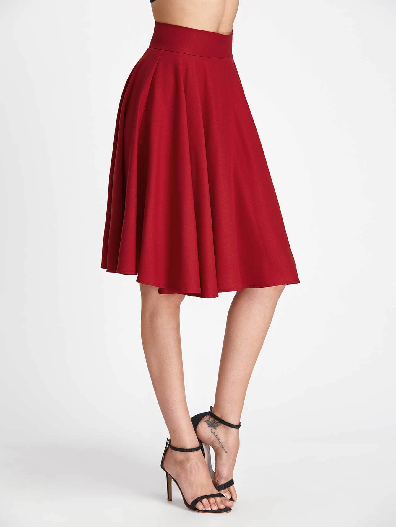 High Rise Wide Waistband Circle Skirt