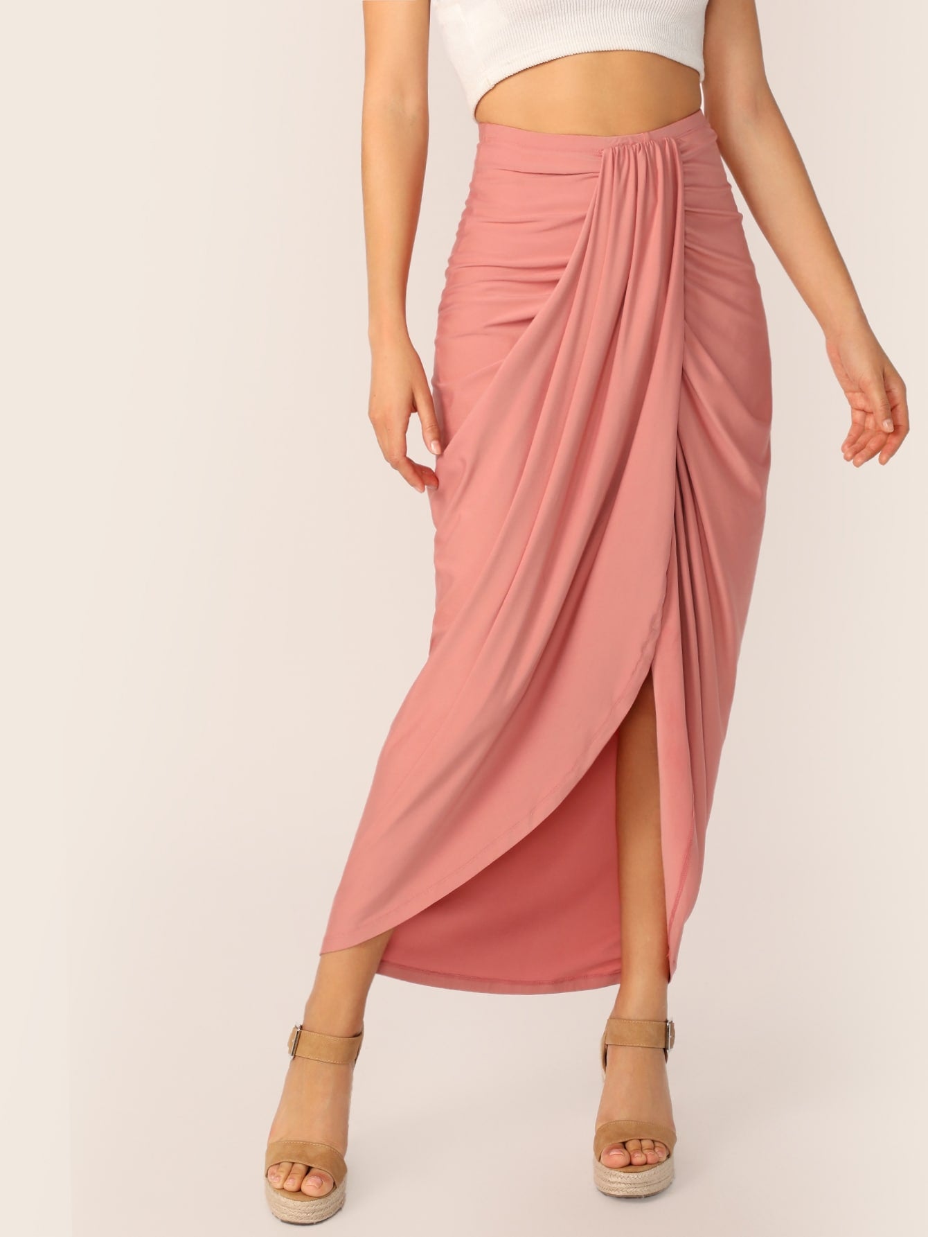 High Waist Draped Skirt