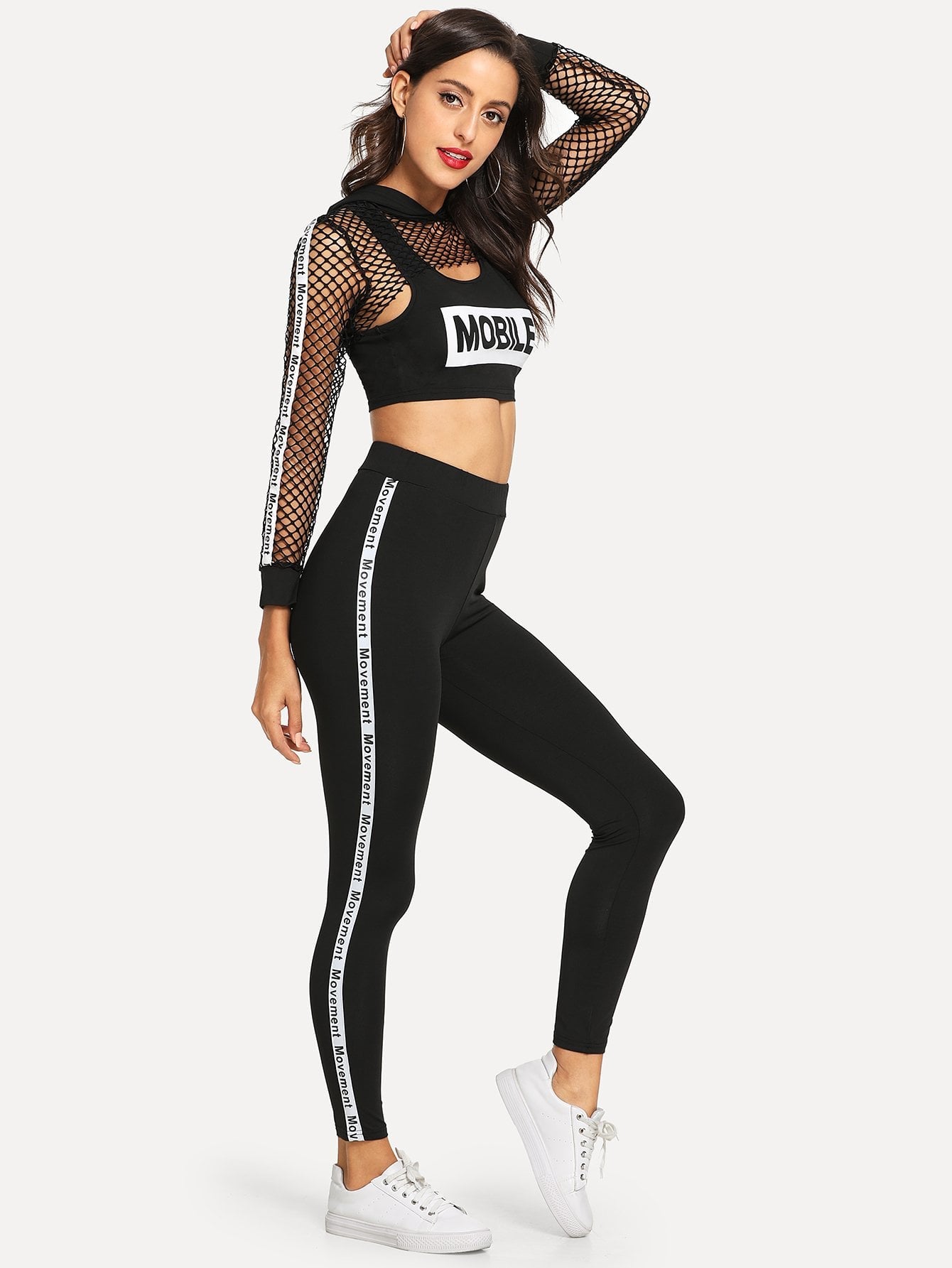 High Waist Letter Leggings