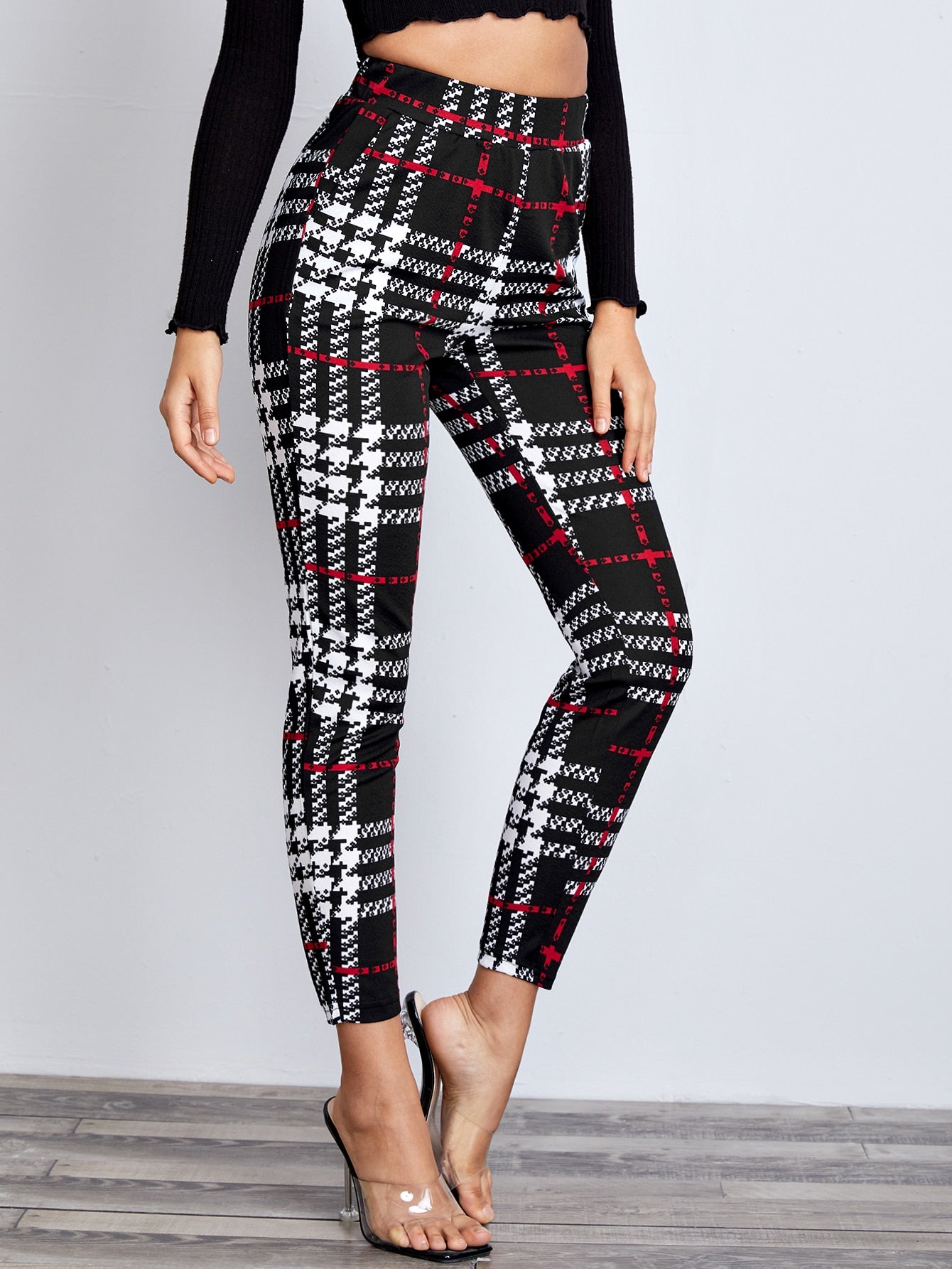 High Waist Plaid Leggings