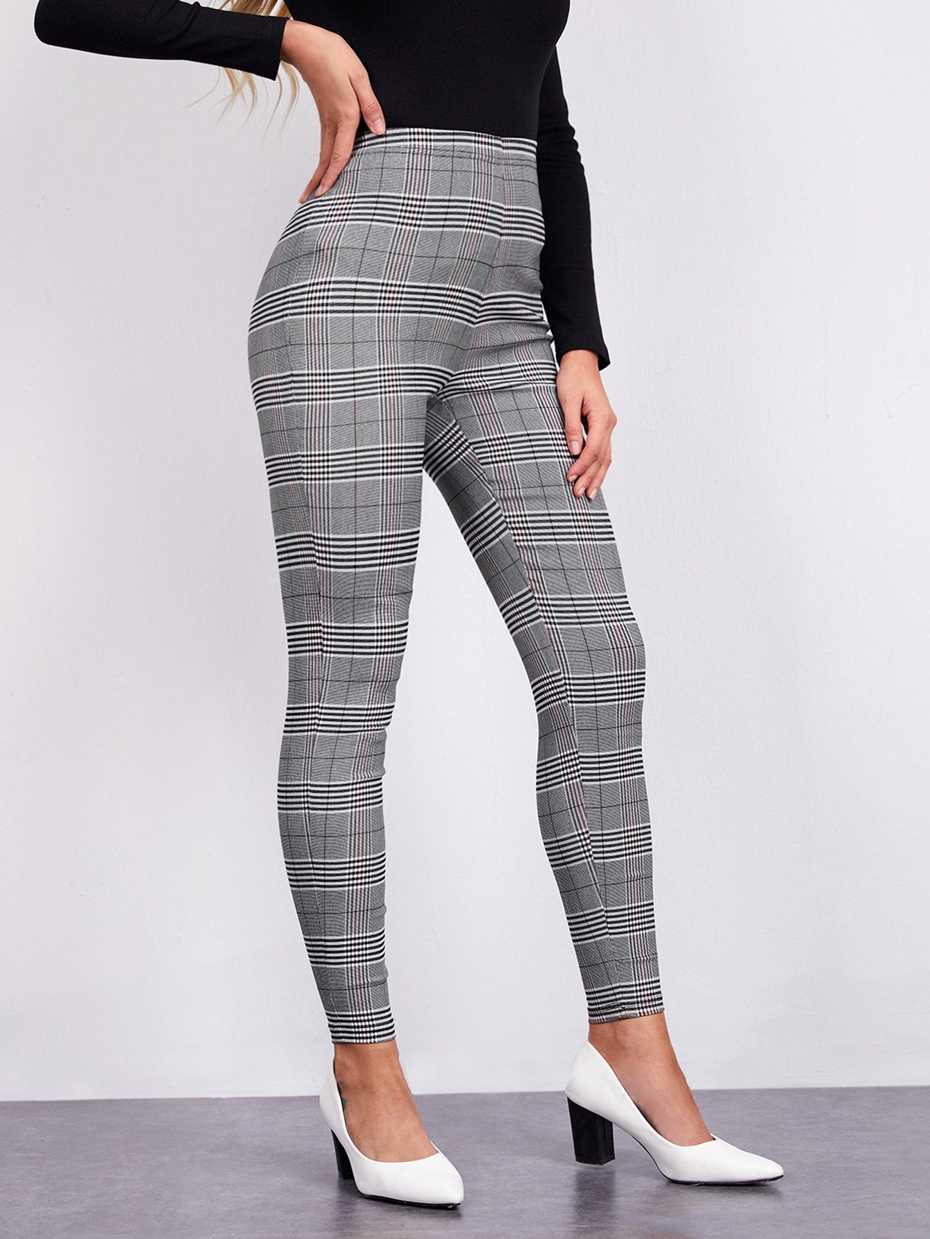 High Waist Plaid Pants