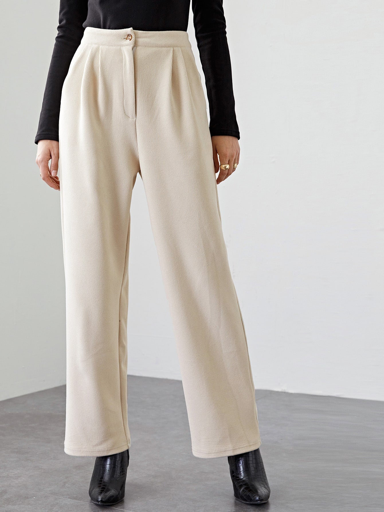 High Waist Straight Leg Pants