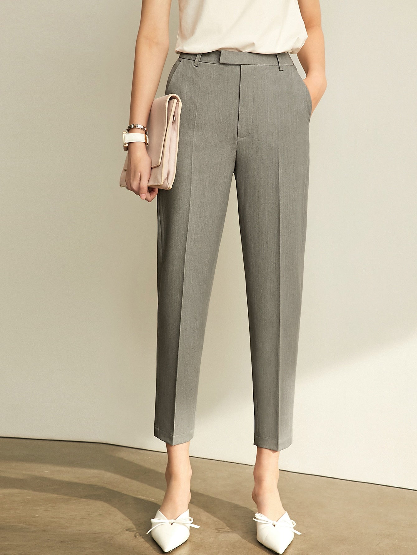 High Waist Tailored Pants