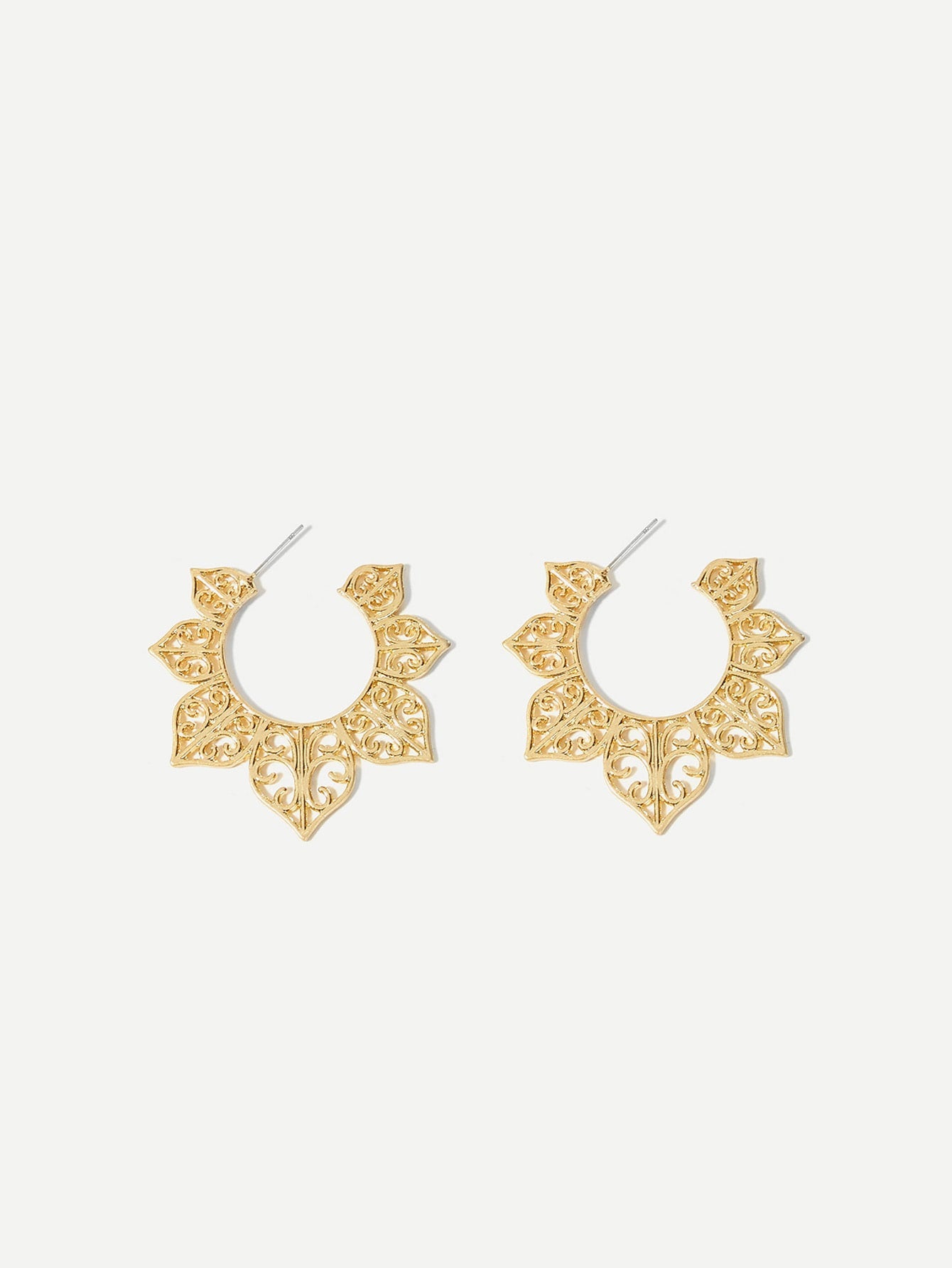 Hollow Flower Hoop Earrings 1pair