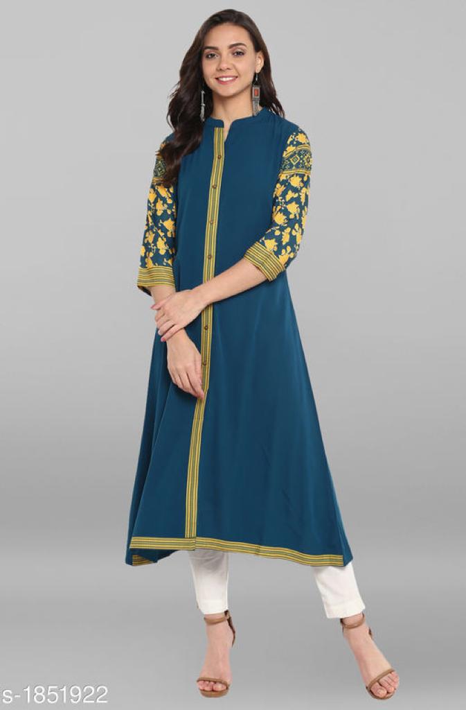 JANASYA CLASSY CREPE CASUAL WEAR A-LINE KURTIS