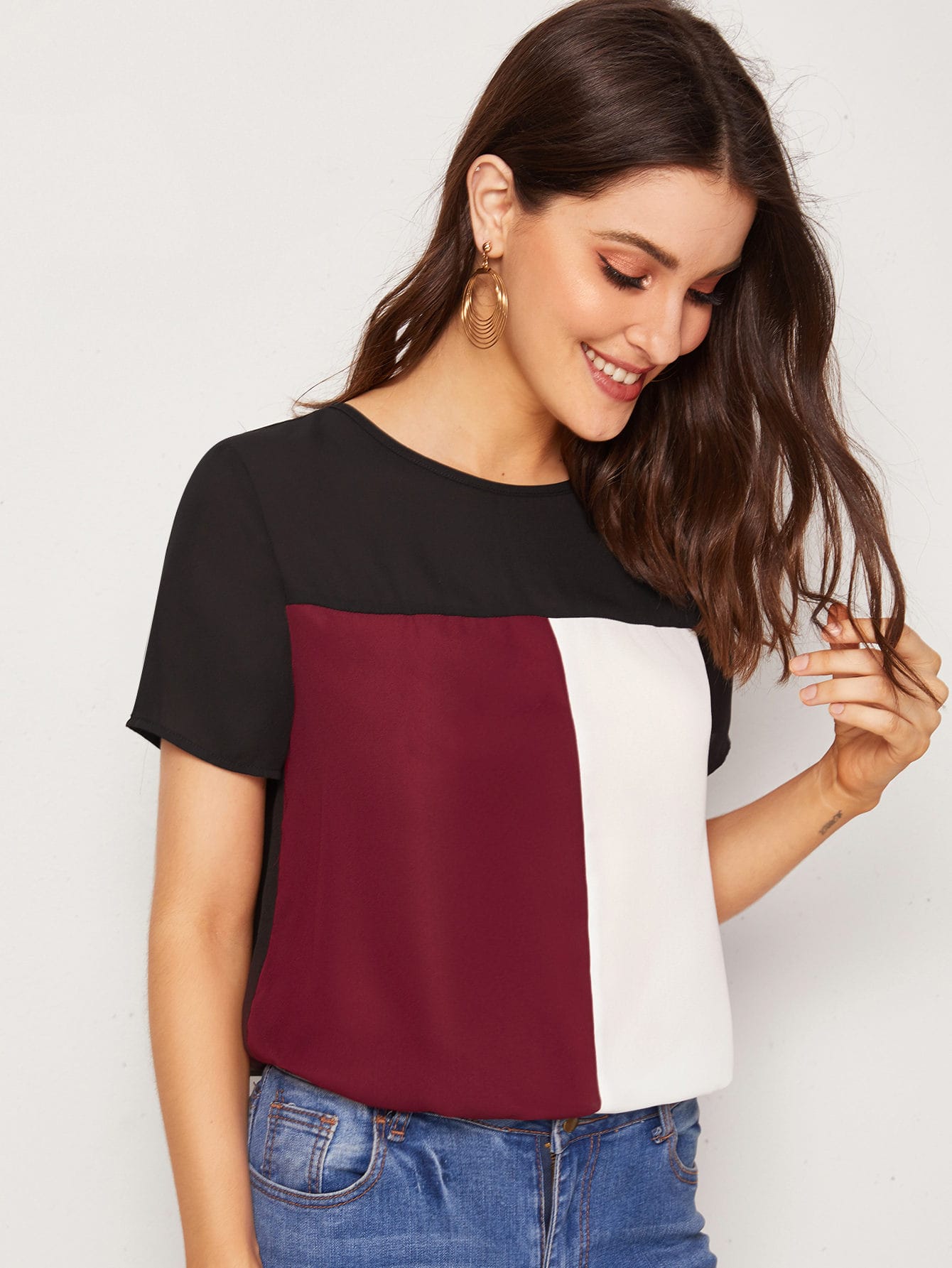 Keyhole Back Cut-and-sew Top