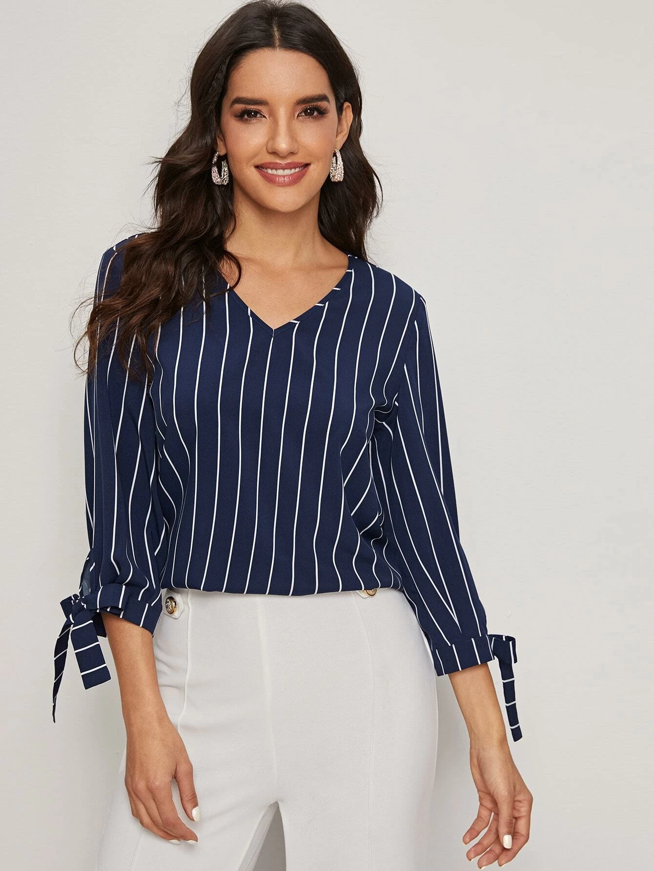 Knot Cuff Striped Top