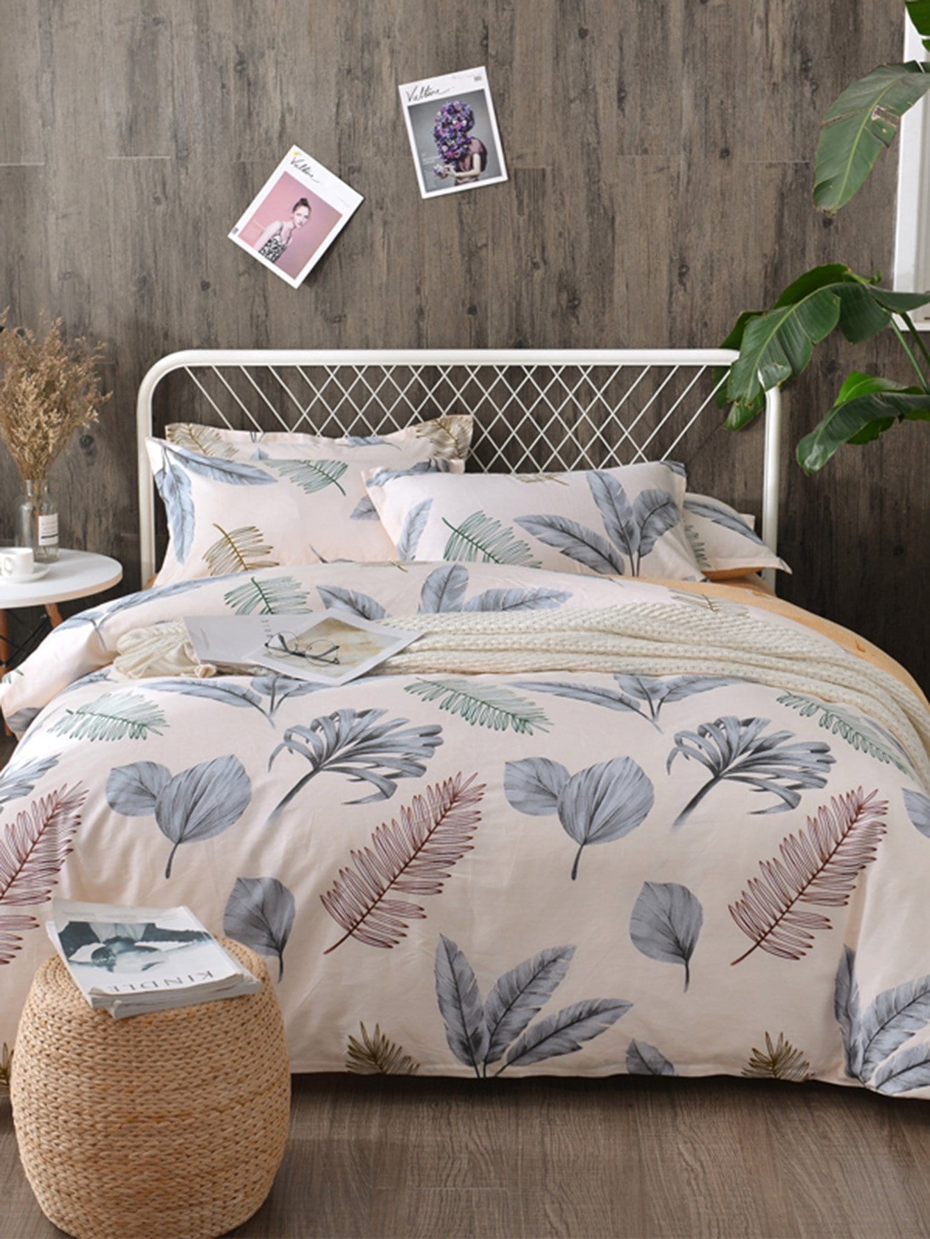 Leaf Print Duvet Cover 1PC