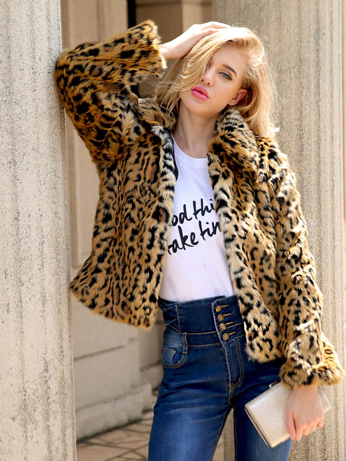 Leopard Open Front Outerwear