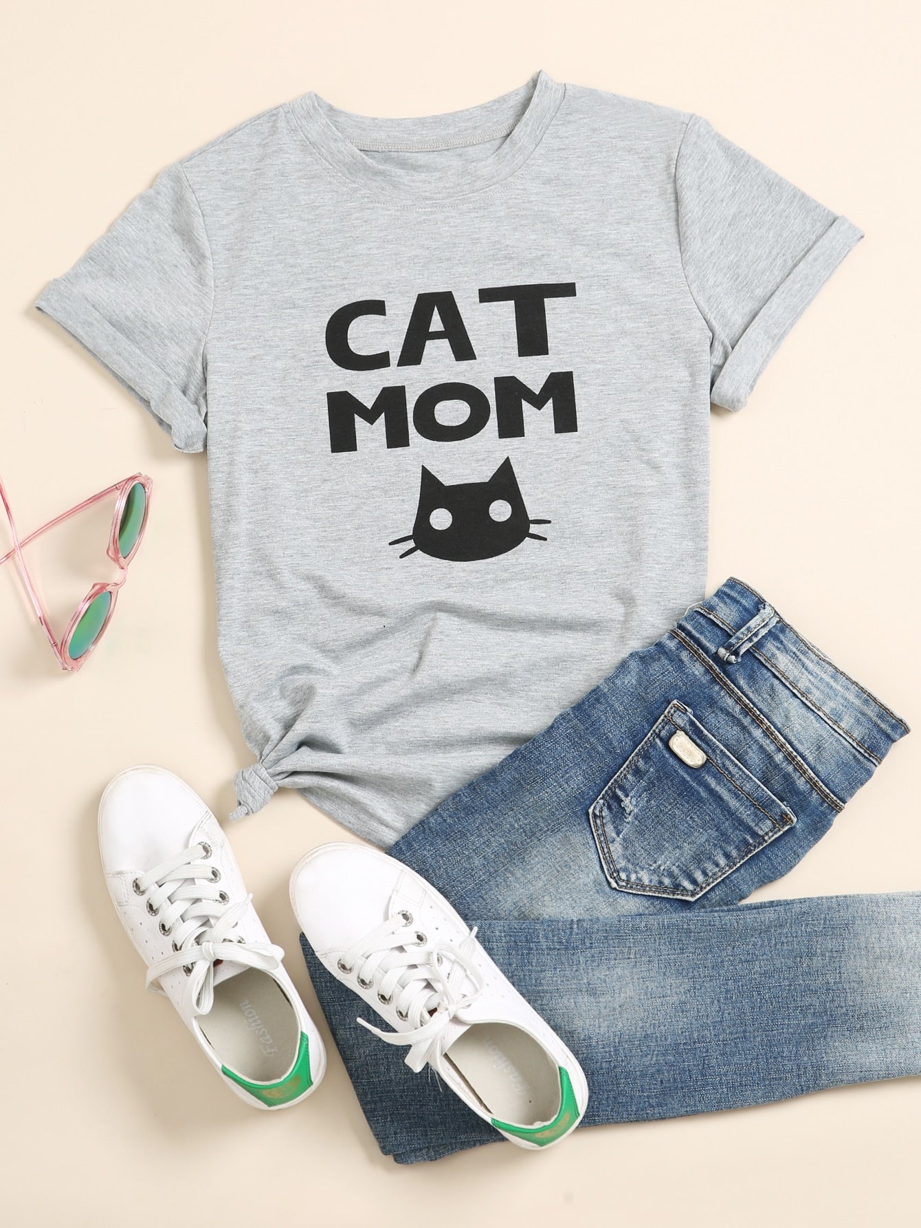 Letter And Cartoon Graphic Tee