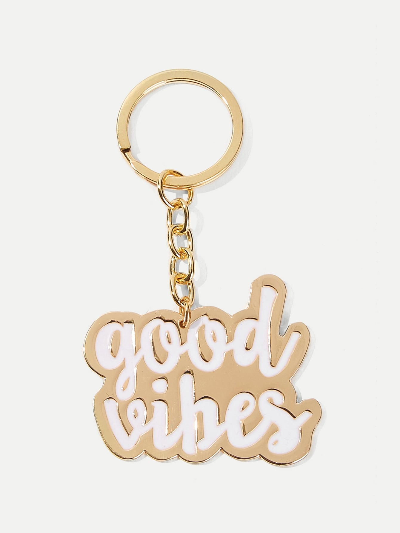 Letter Pattern Metal Charm Keychain