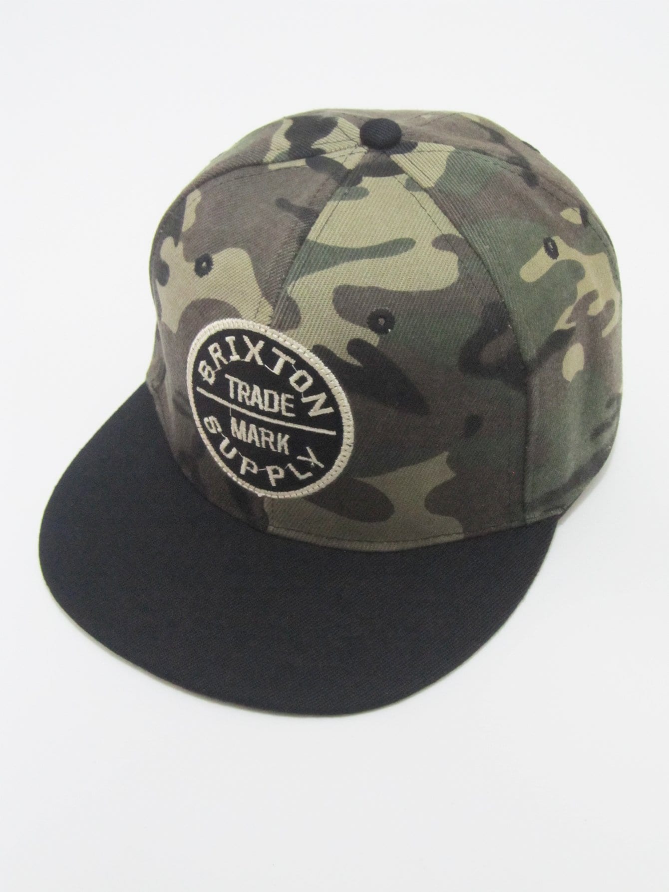 Men Camouflage Patched Snap Cap