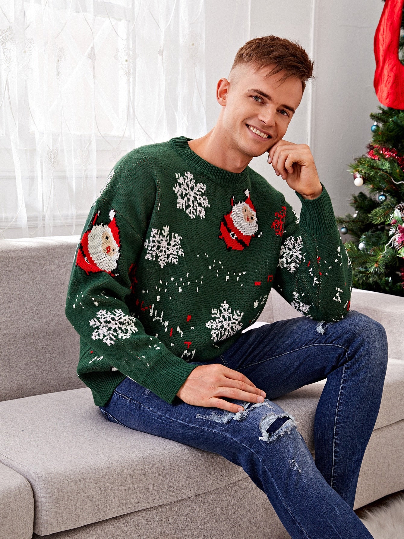 Men Christmas Pattern Sweater