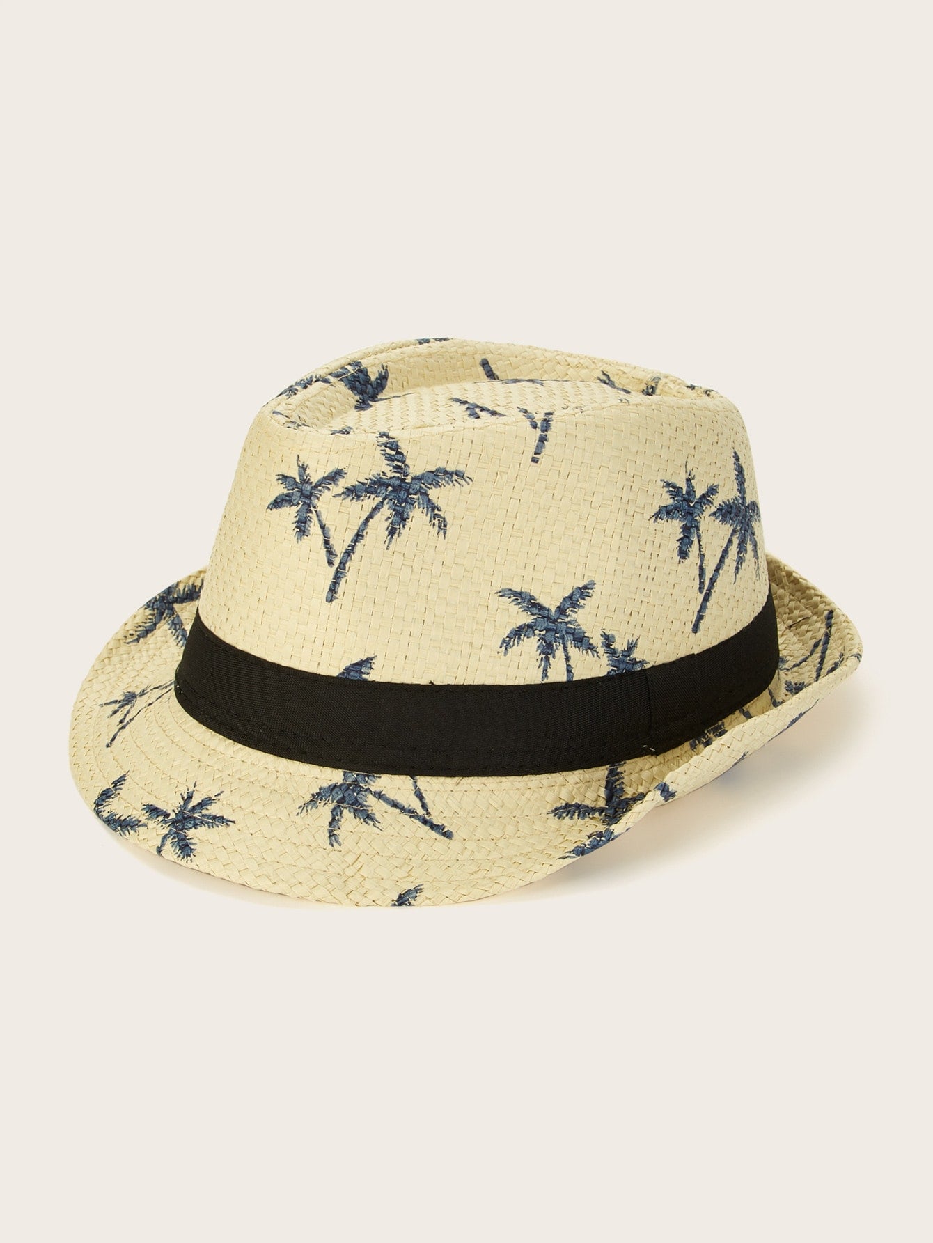 Men Coconut Tree Pattern Fedora