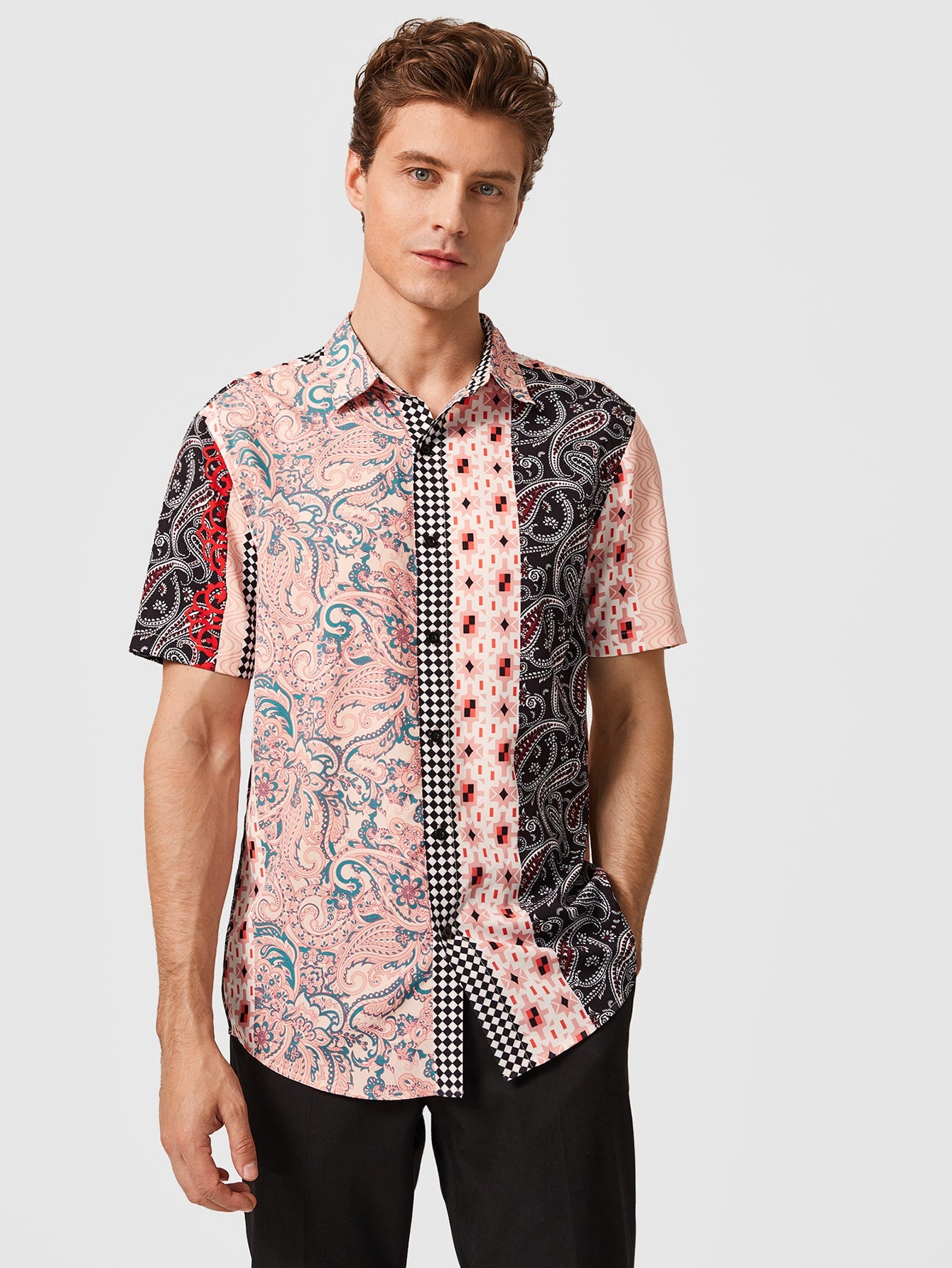 Men Collared Paisley Print Shirt