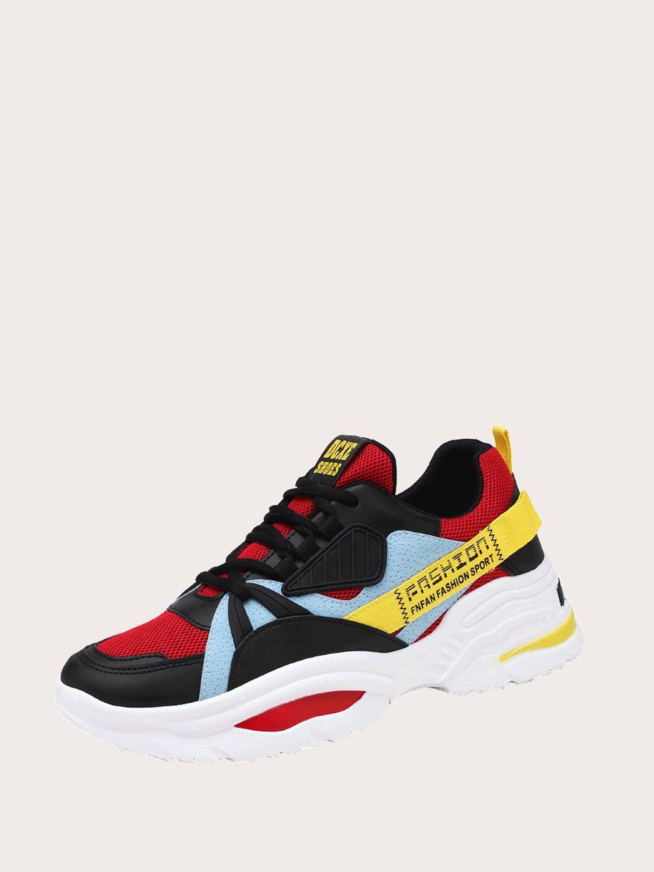 Men Color Block Chunky Sole Trainers