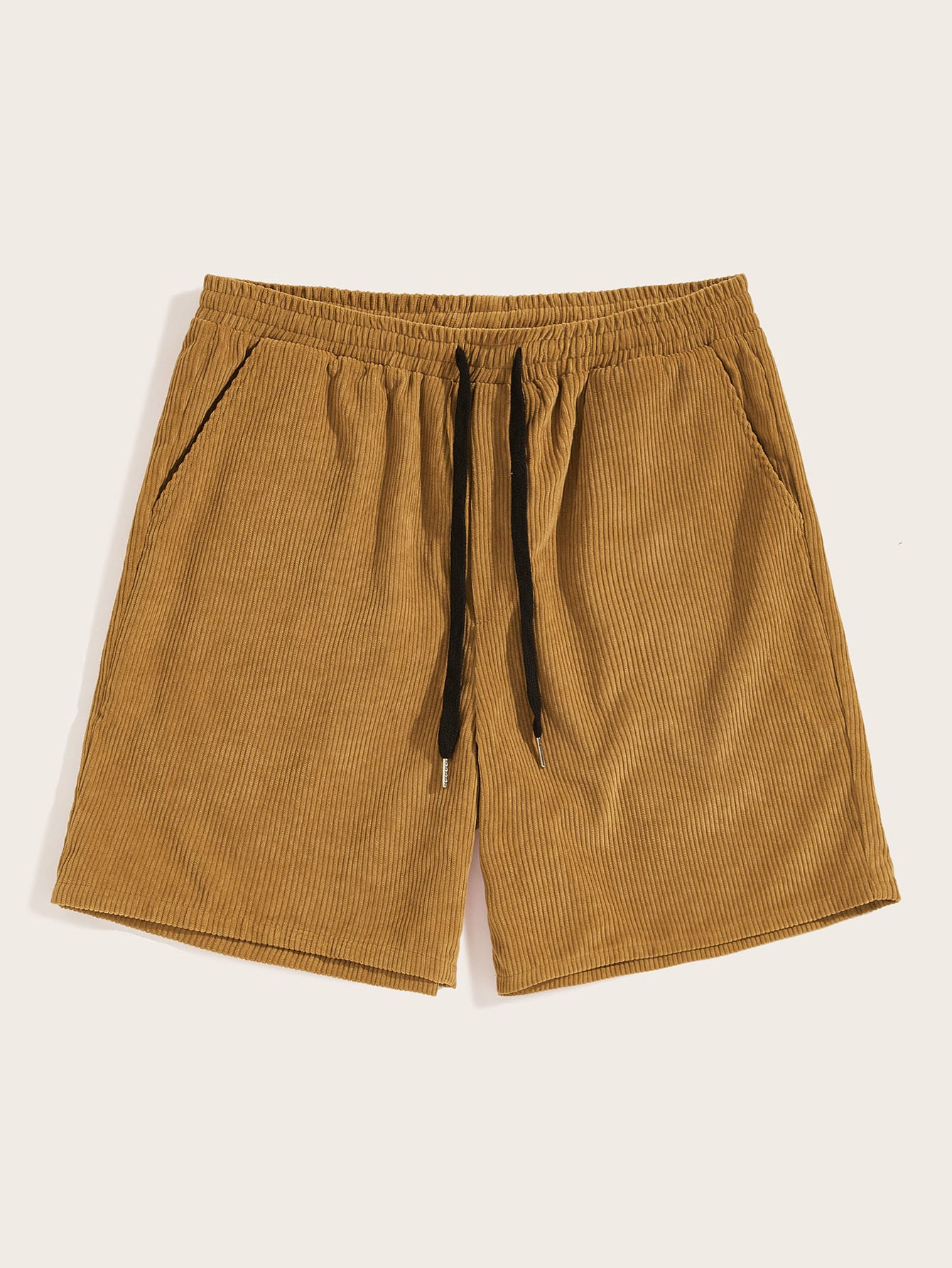 Men Drawstring Waist Corduroy Shorts