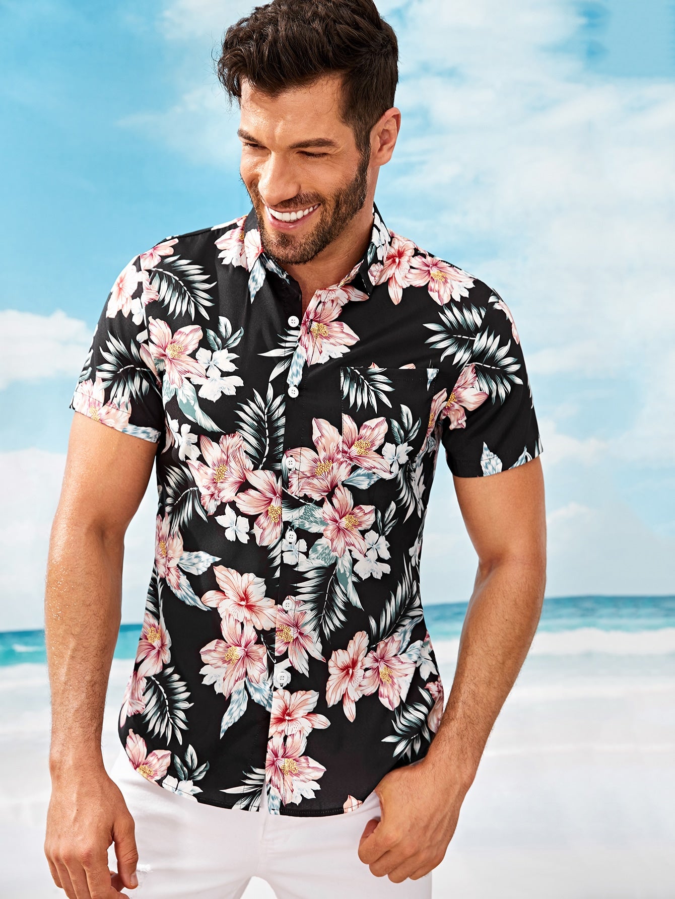 Men Floral Print Shirt