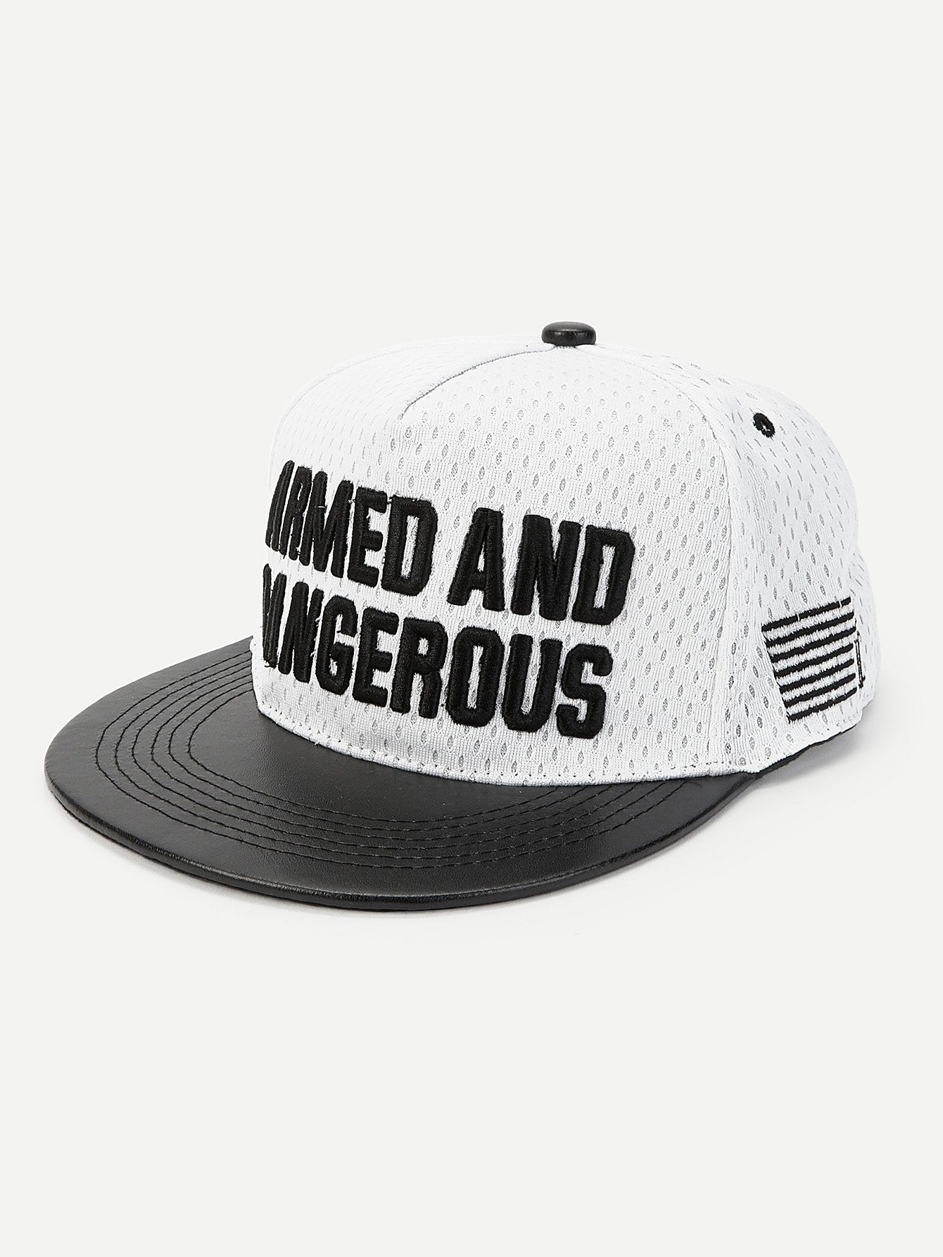 Men Letter Embroidery Flat Brim Cap