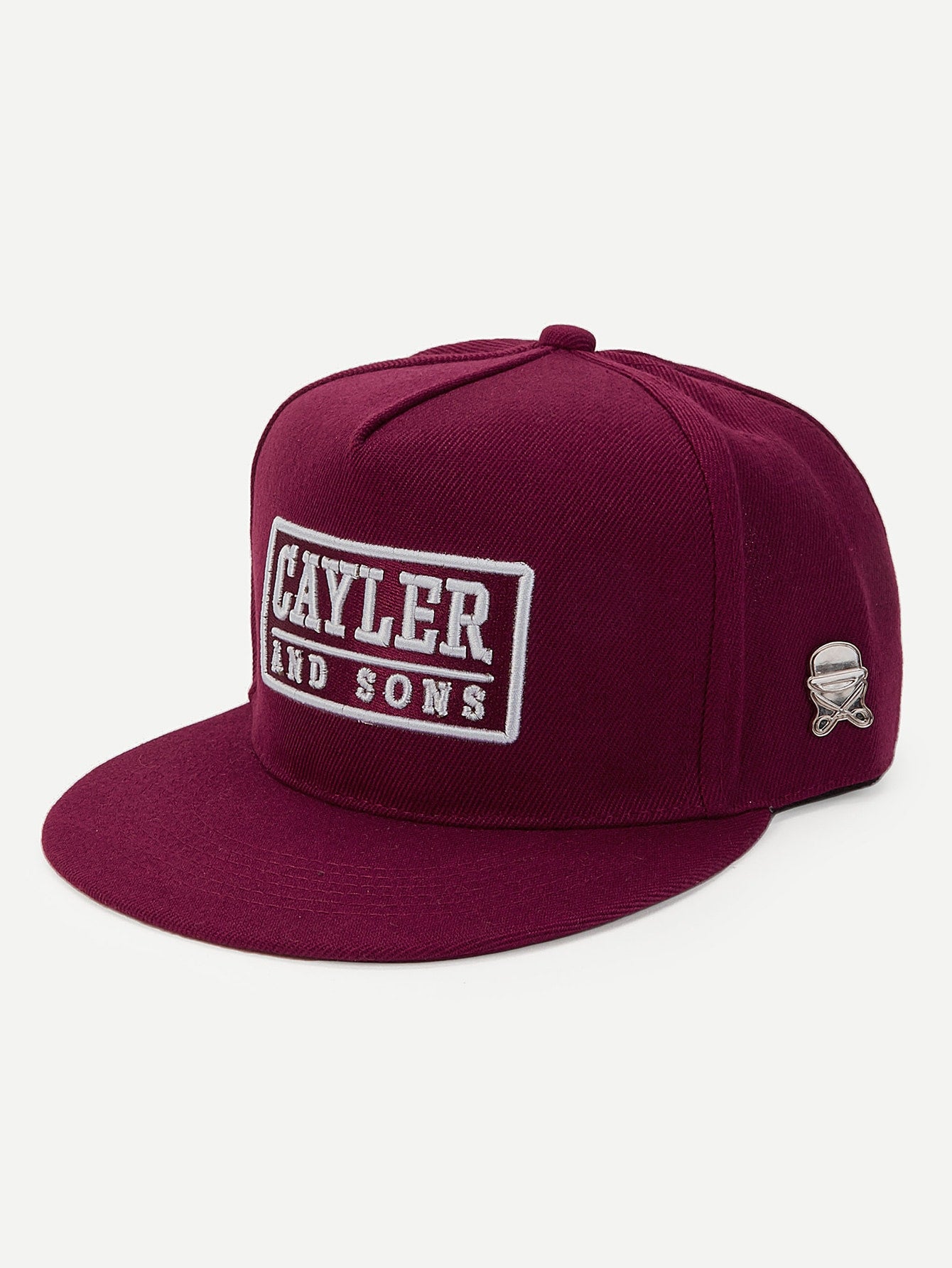 Men Letter Embroidery Flat Brim Cap