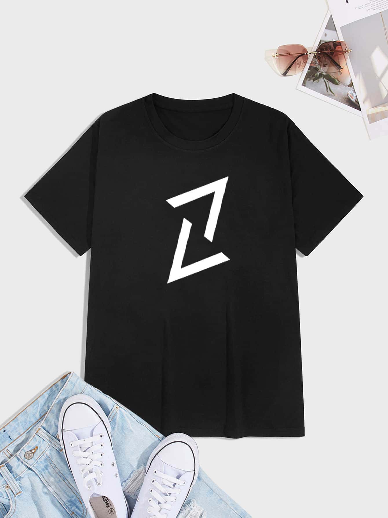 Men Letter Graphic Short Sleeve Tee