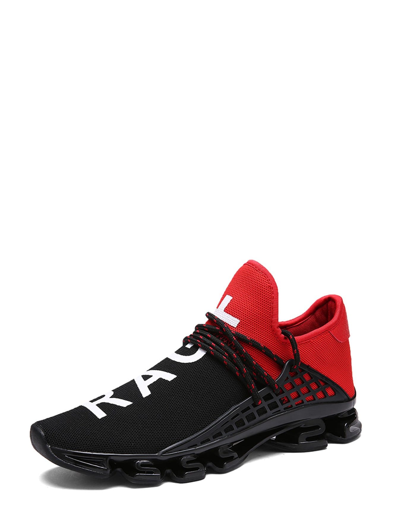 Men Letter Print Mesh Sneakers