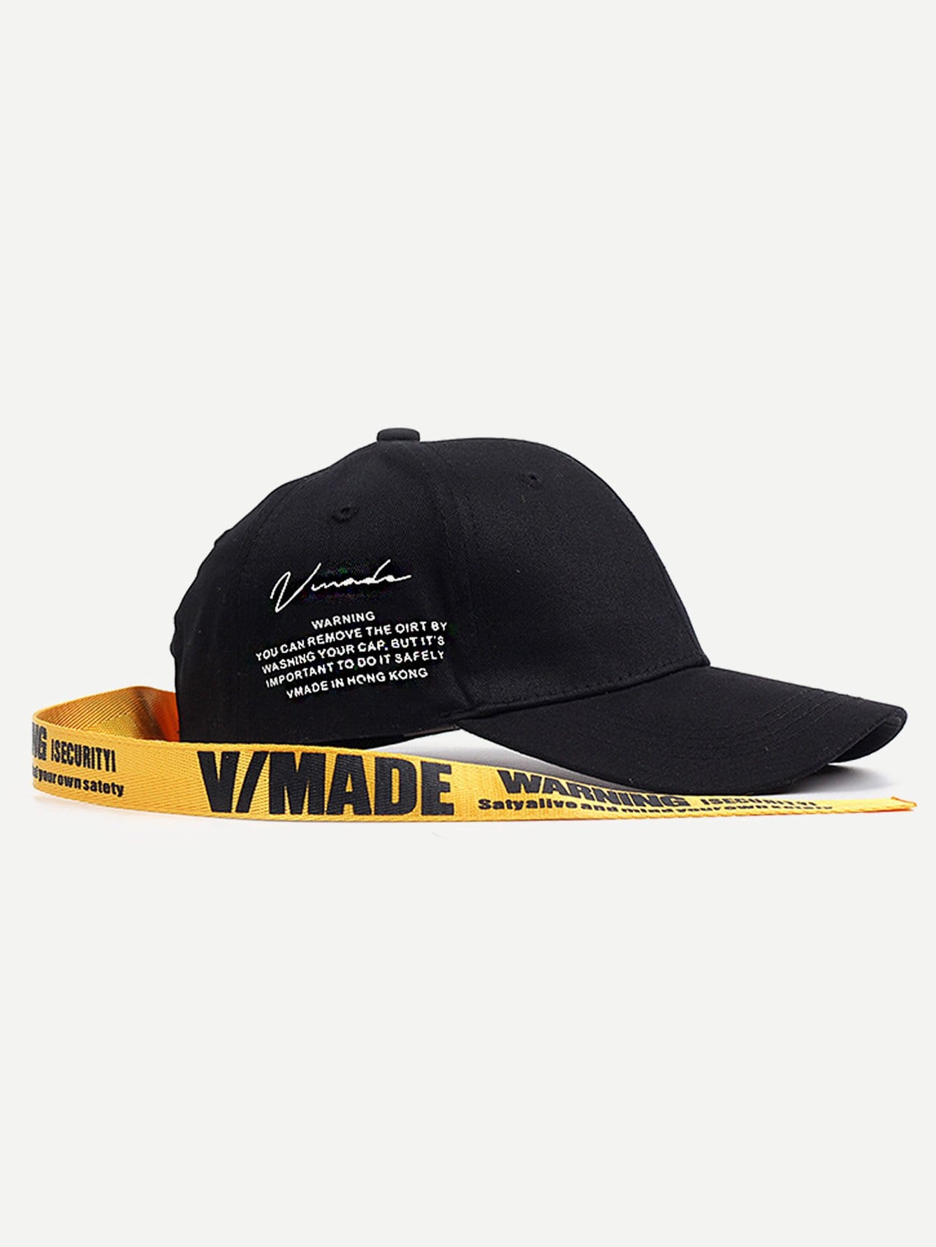 Men Long Strap Letter Print Baseball Cap