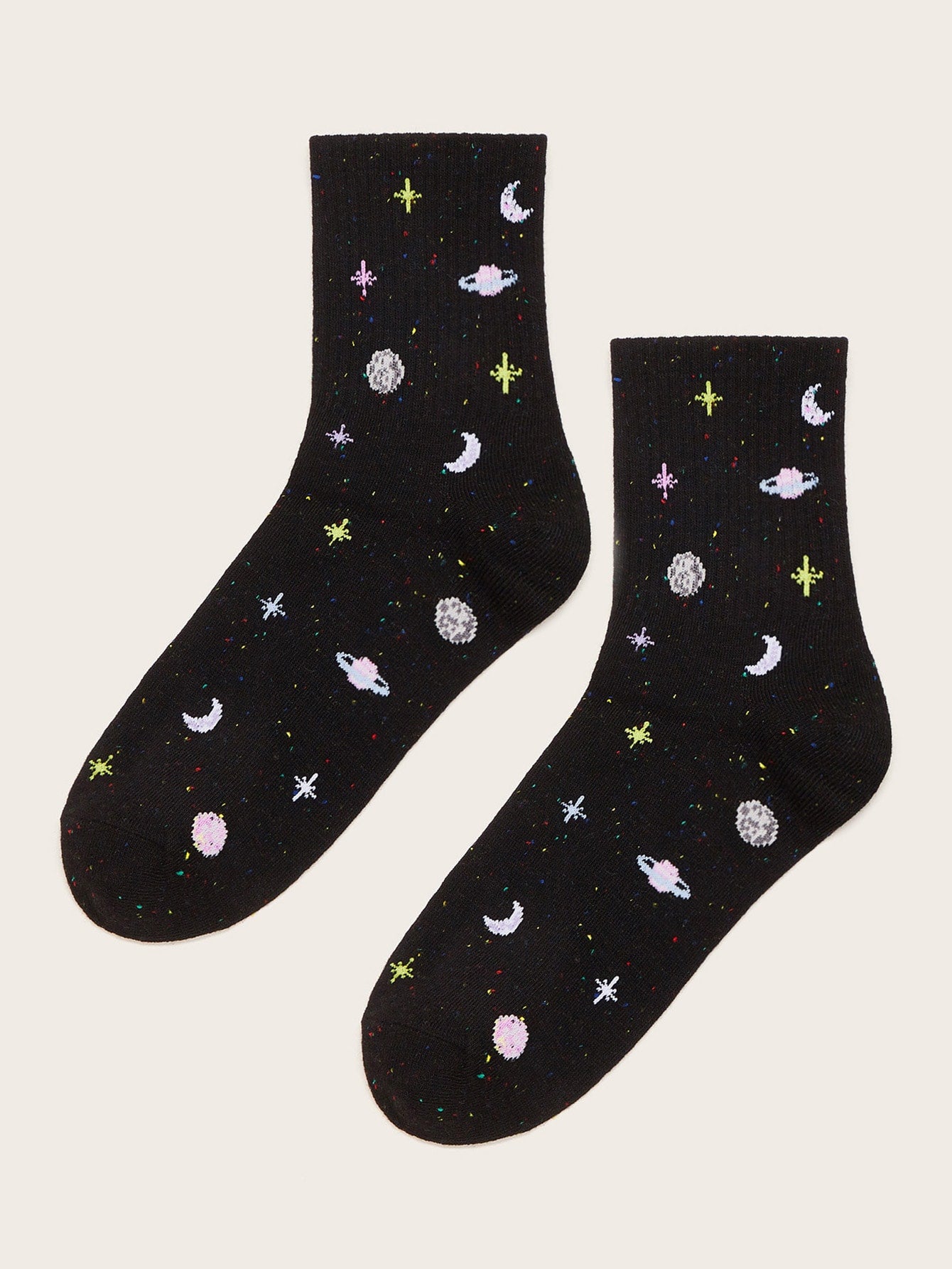 Men Planet Pattern Ankle Socks 1pair