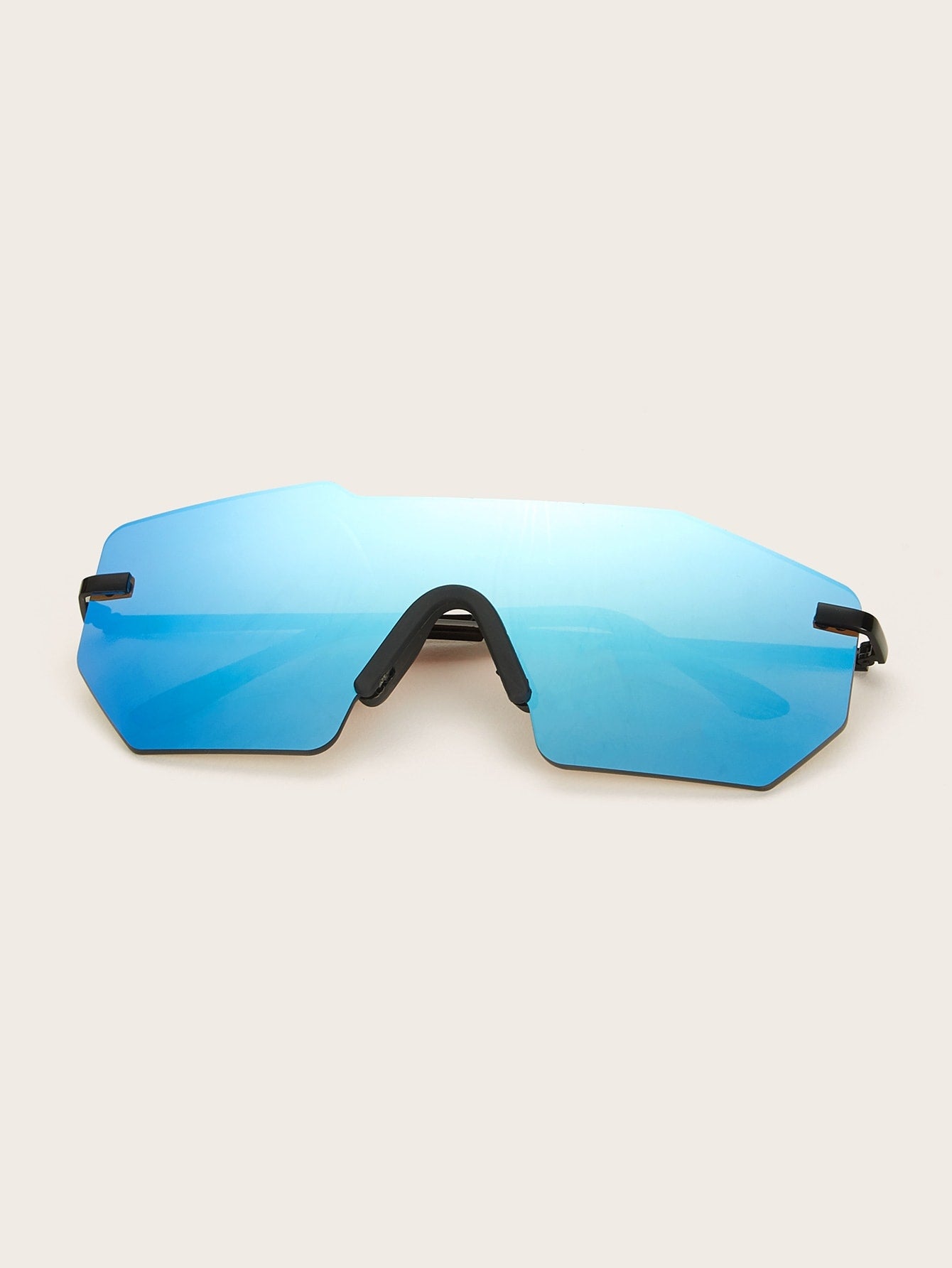 Men Rimless Frame Tinted Lens Sunglasses