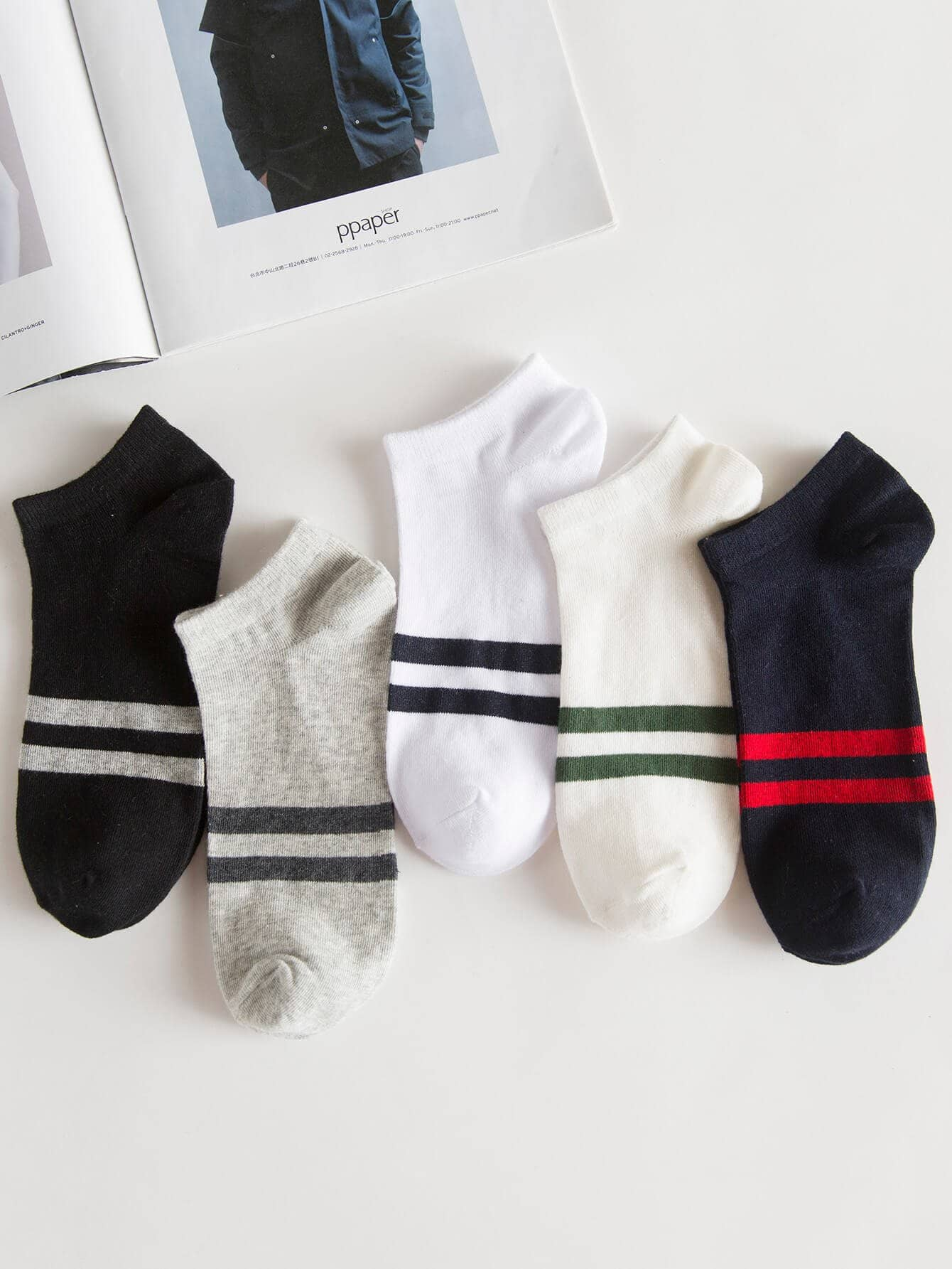 Men Striped Socks 5pairs