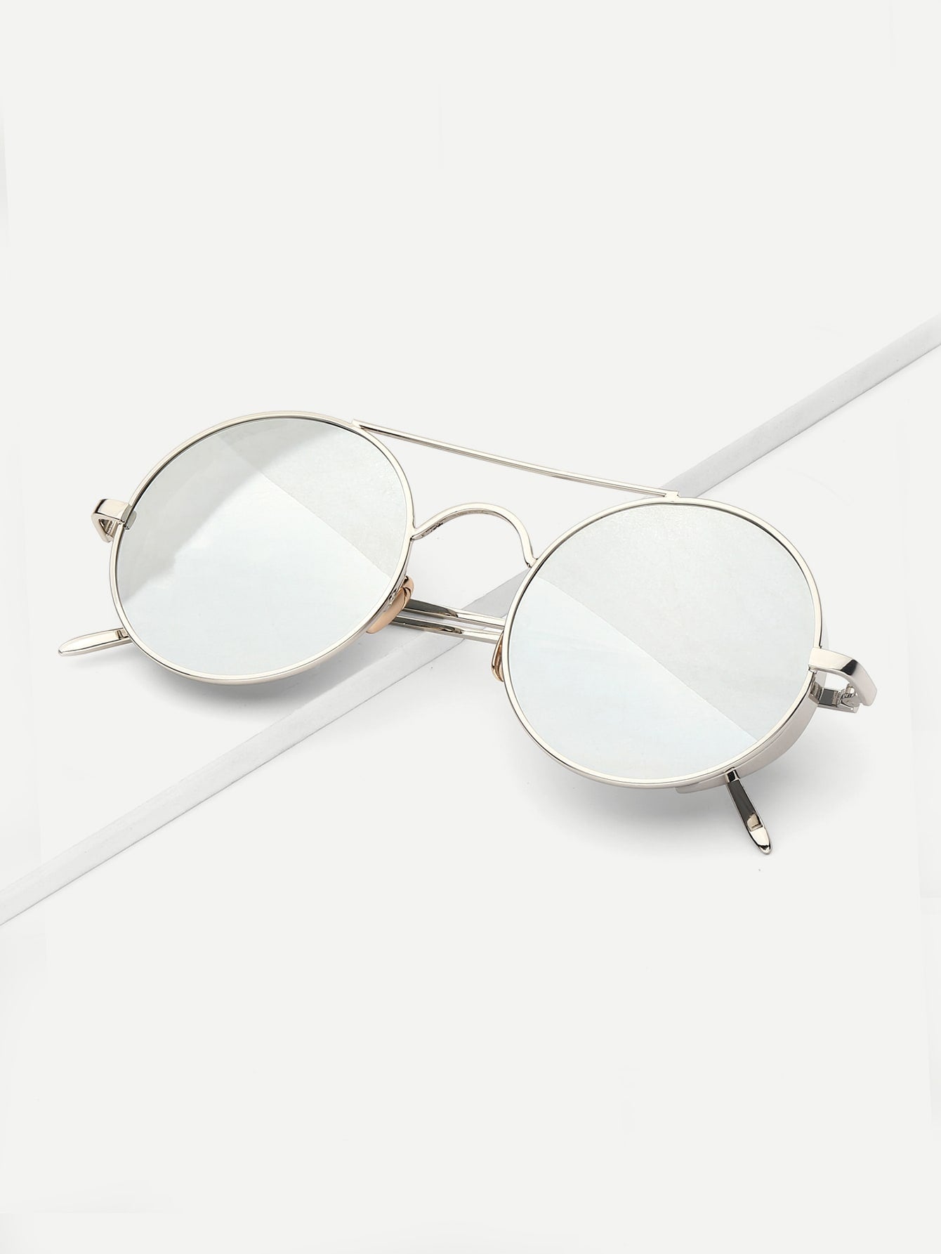 Men Top Bar Round Lens Sunglasses