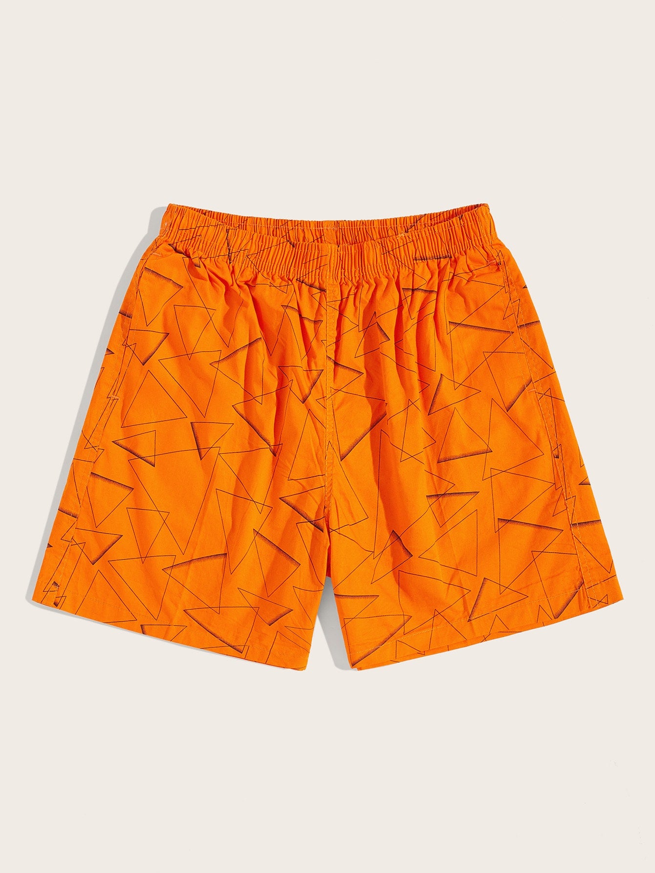 Men Triangle Print Elastic Waist Bermuda Shorts