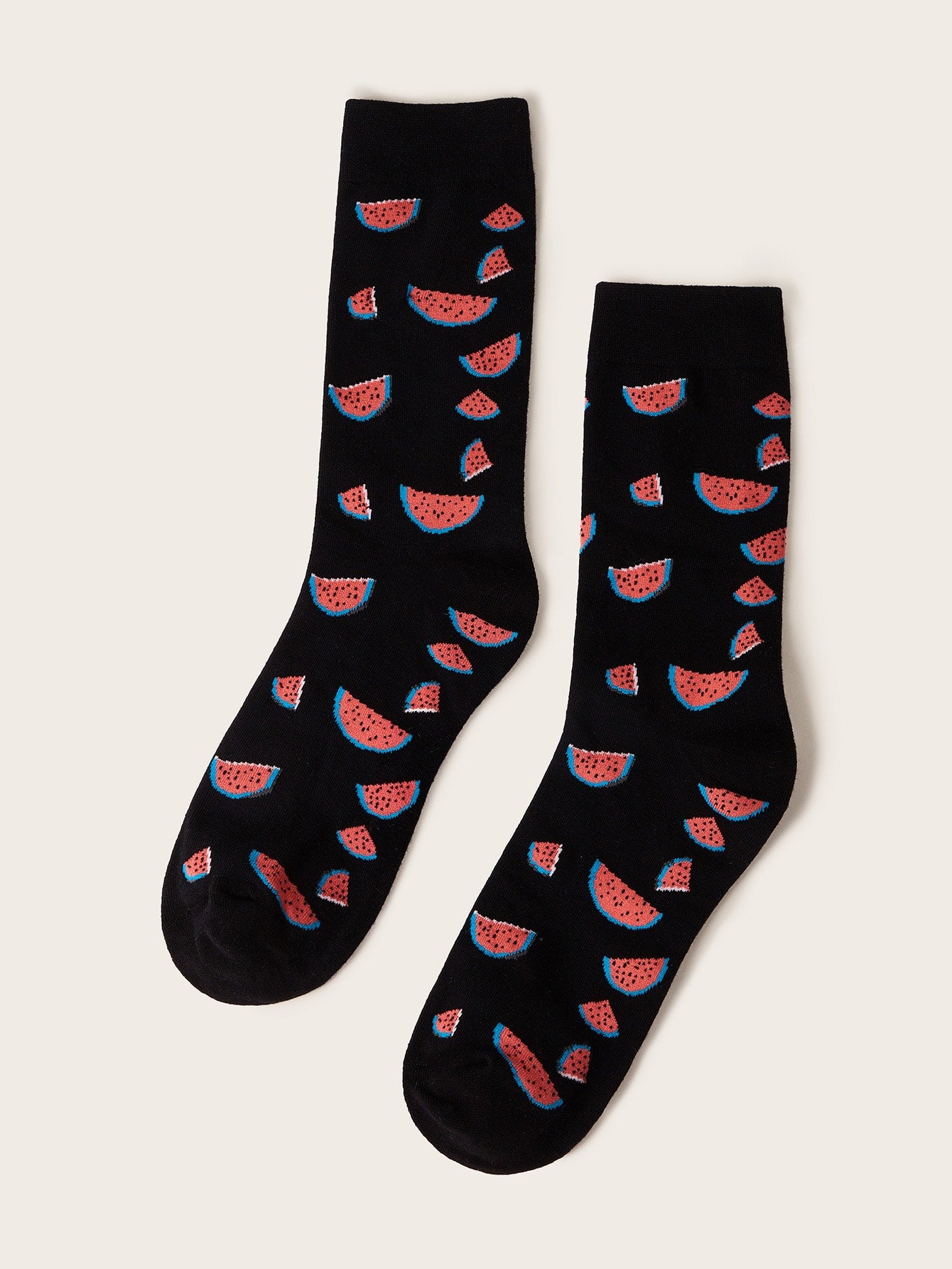 Men Watermelon Pattern Socks 1pair