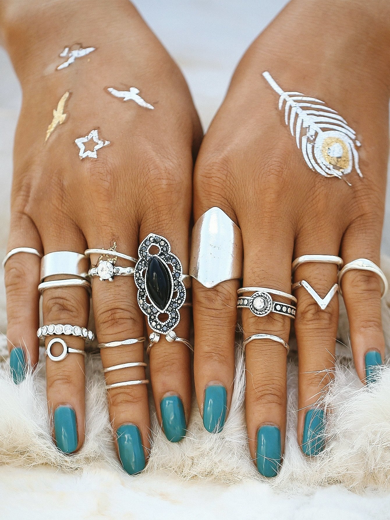 Mixed Shaped Ring Set 19pcs