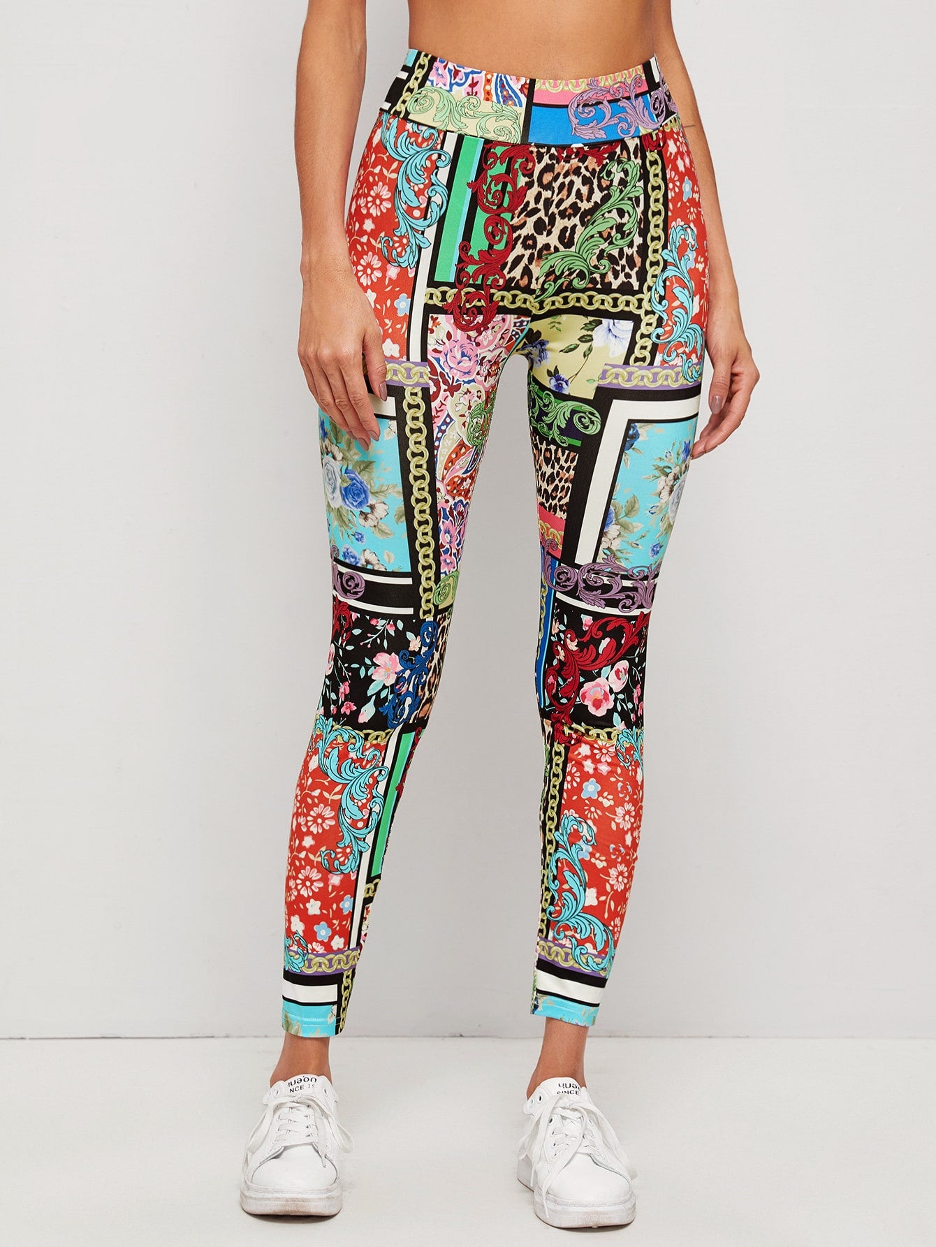 Patchwork Print Leggings