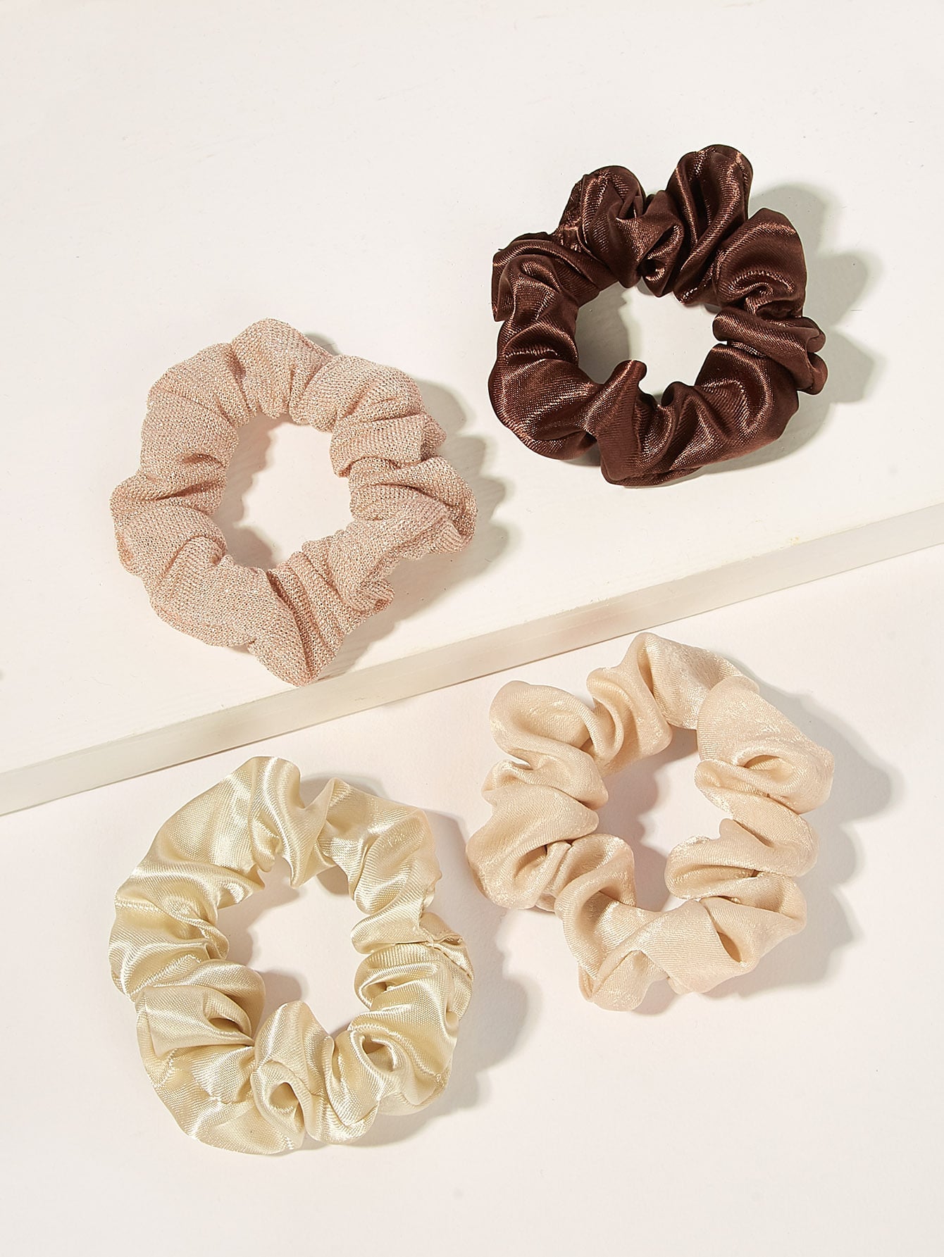 Plain Hair Scrunchies 4pack