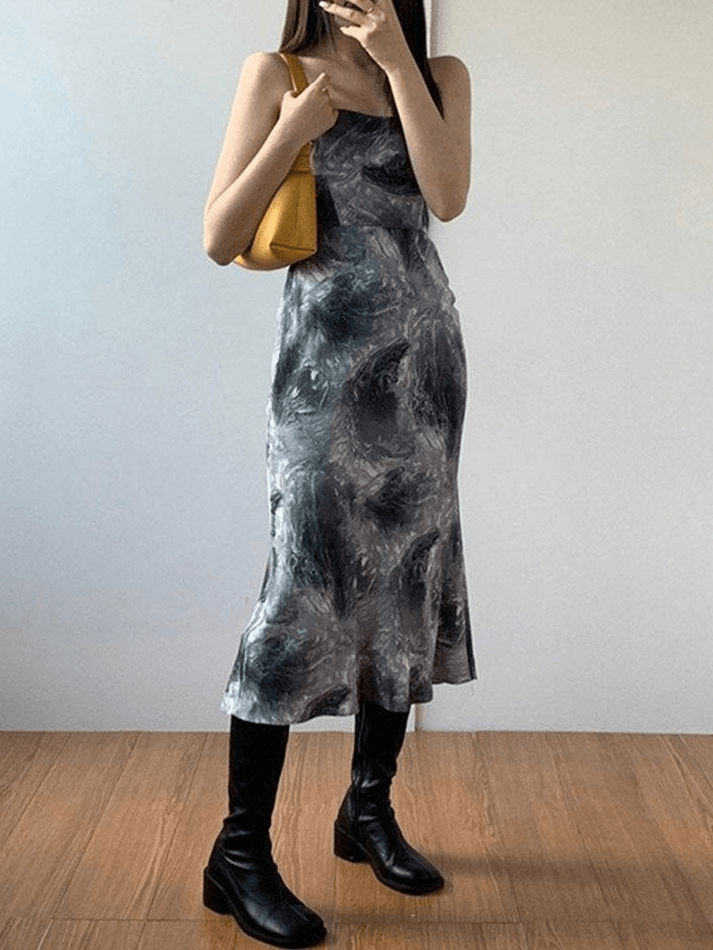 Abstract Print Maxi Dress