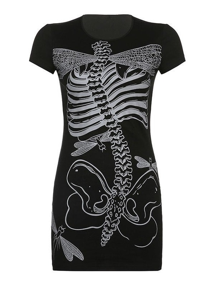 Animal Skull Print Mini Dress