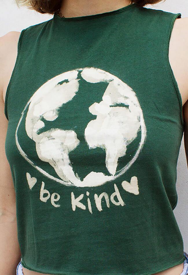 Be Kind Bleached Crop Tank Top