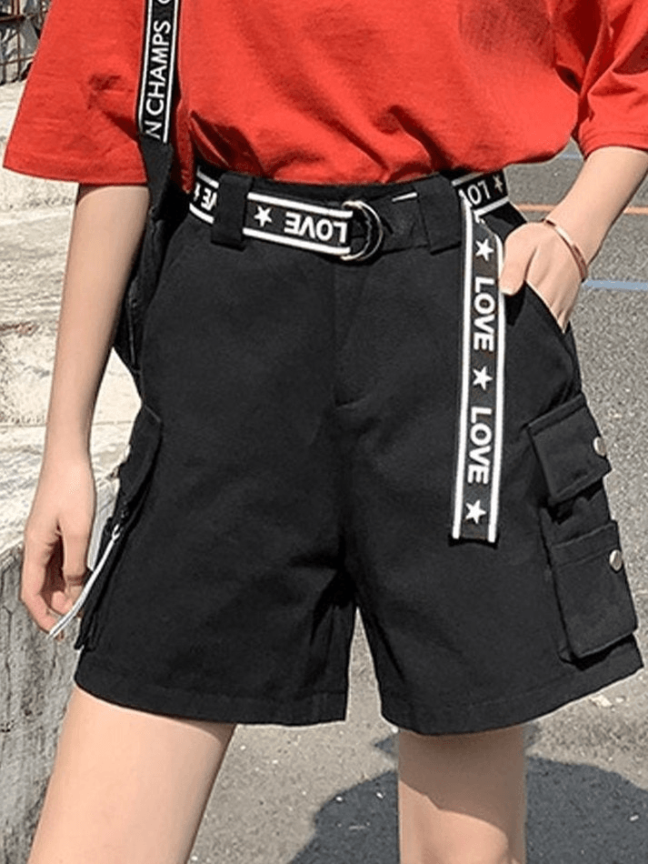 Belted Pocket Cargo Shorts