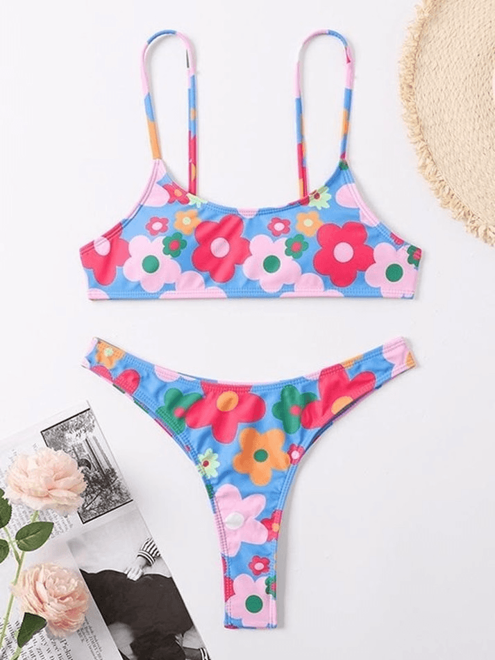 Blooming Floral Print Bikini Set