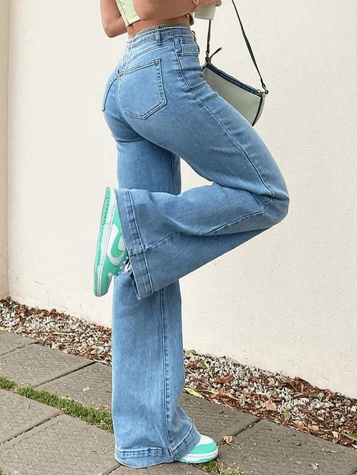 Blue Washed Boyfriend Jeans