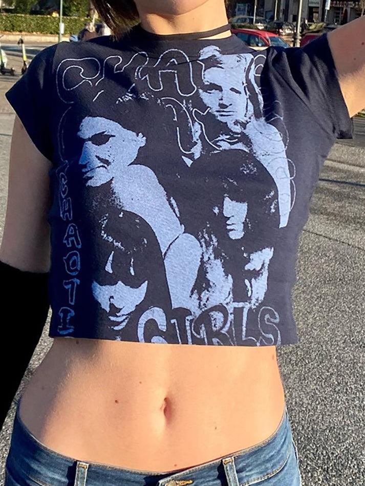 Chaotic Girl Printed Crop Top