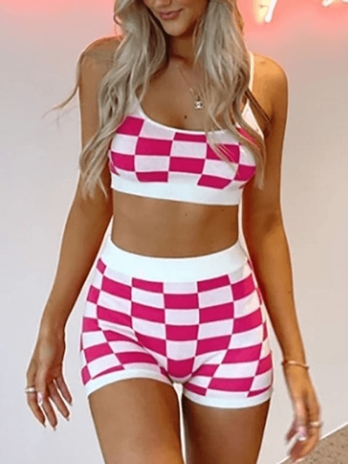 Checkered Pattern Two Piece Set