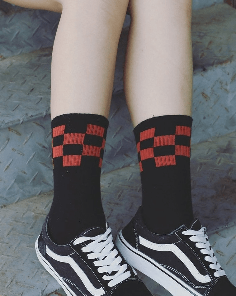 Checkered Print Socks