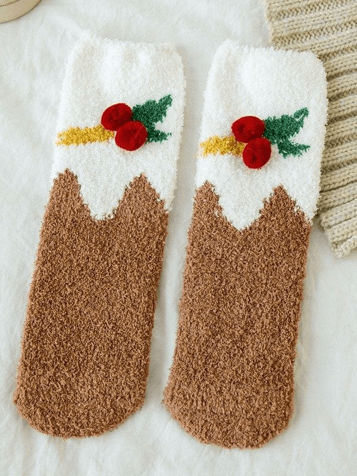 Christmas Bell Coral Fleece Socks