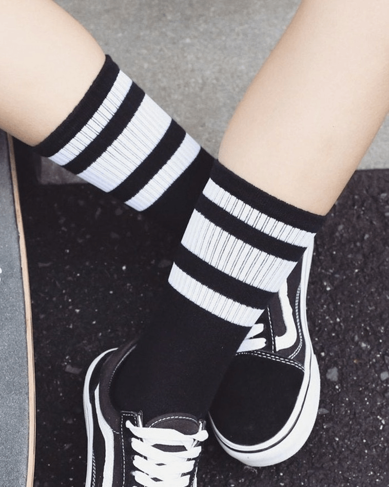 Harajuku Stripe Print Socks