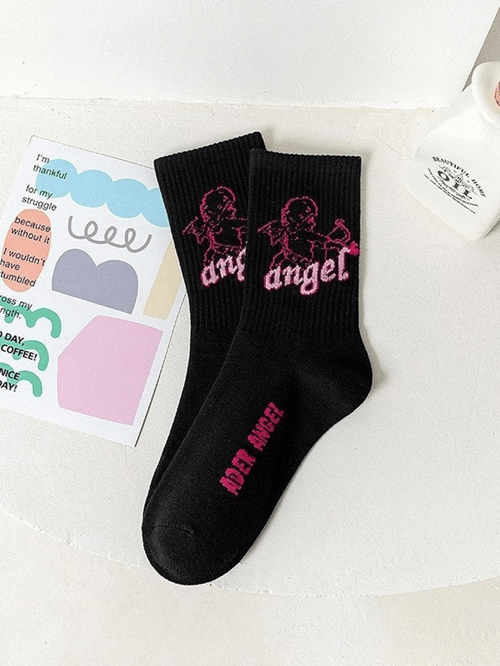 Vintage Angel Print Socks