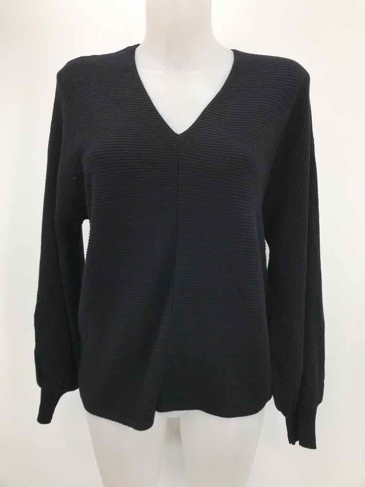1.State Black Size Small Ribbed Sweater