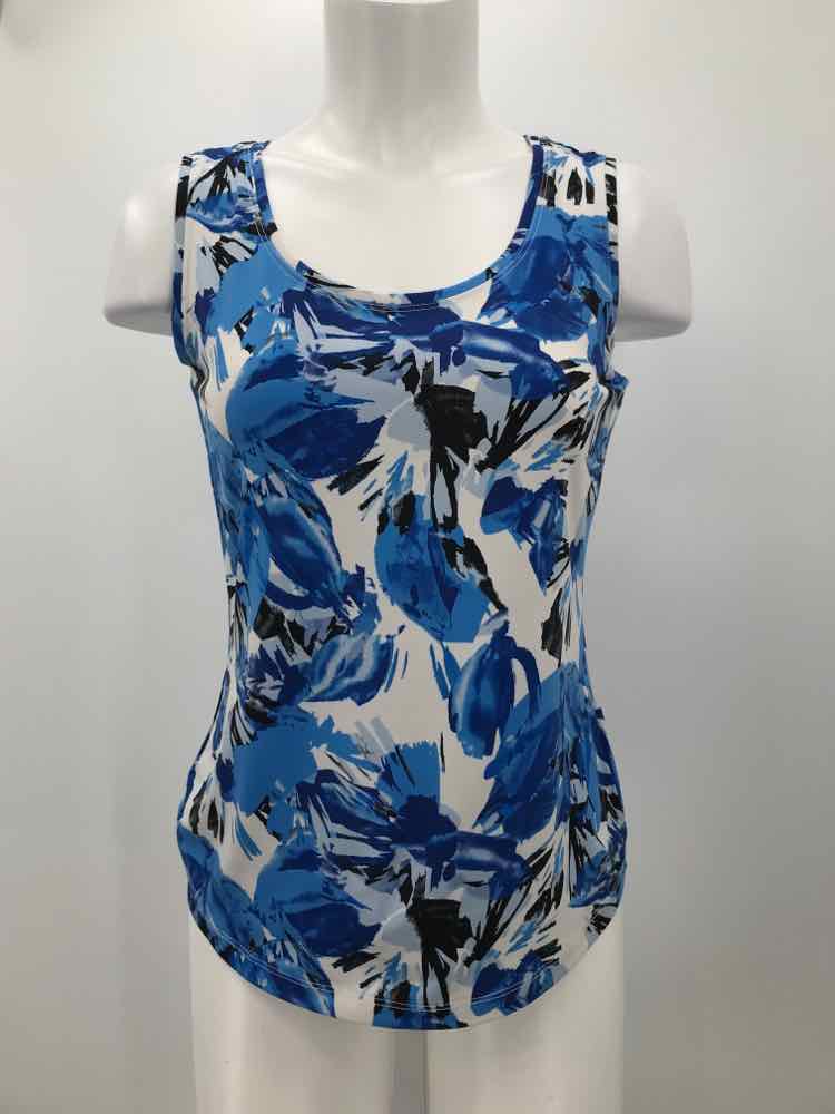 212 Collection Blue Size XS Printed Scoop Neck Sleeveless Top